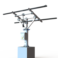 Système de suivi solaire à double axe pour 2 panneaux photovoltaïques, suivi automatique par capteur de lumière solaire, moteur à engrenages étanche, montage au sol BOFU BOFU-ST-002D01