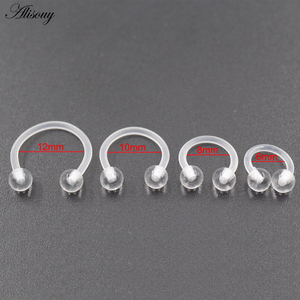 Alisouy 1pc Acrylique Transparent <span class=keywords><strong>Fer</strong></span> à <span class=keywords><strong>Cheval</strong></span> C Clip Lèvre Nez Anneaux Piercing Oreille <span class=keywords><strong>Tragus</strong></span> Septum Helix Cartilage Boucles d'oreilles Bijoux de Corps - Product Image 3