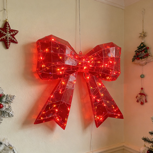 Ornements suspendus en plastique lumineux faits à la main, modernes et électriques, en forme de nœud papillon, pour la Pâques, les mariages et la décoration murale intérieure - Product Image 2