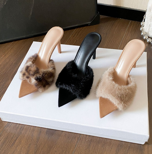 Chaussures pour femmes de haute qualité, nouveaux modèles printemps-automne, élégantes et polyvalentes, pantoufles à talons hauts anti-frottement - Product Image 1