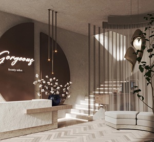 LED Hair Styling Station with Wall Mounted Mirror Wholesale Salon Equipment for Modern Barber Shop Decoration - Product Image 3