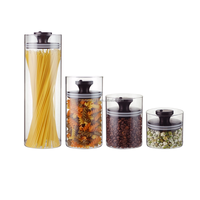 Ensemble de bocaux de conservation hermétiques en verre transparent, récipients de stockage sous vide pour pâtes, grains de café, céréales