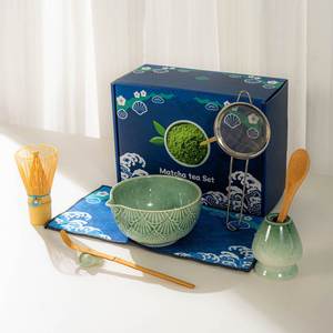 High Quality 4/5/7/8 PCS Matcha <b>Tea</b> <b>Set</b> Shell Design Matcha Bowl with Spout Personalized Bamboo Whisk Holder Sifter <b>Tea</b> Scoop - Product Image 2