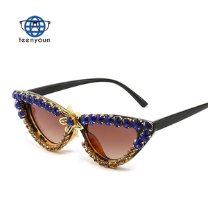 Teenyoun – <span class=keywords><strong>lunettes</strong></span> <span class=keywords><strong>de</strong></span> <span class=keywords><strong>soleil</strong></span> œil <span class=keywords><strong>de</strong></span> chat pour femmes, vente en gros, strass, bon marché, vente en gros - Product Image 4