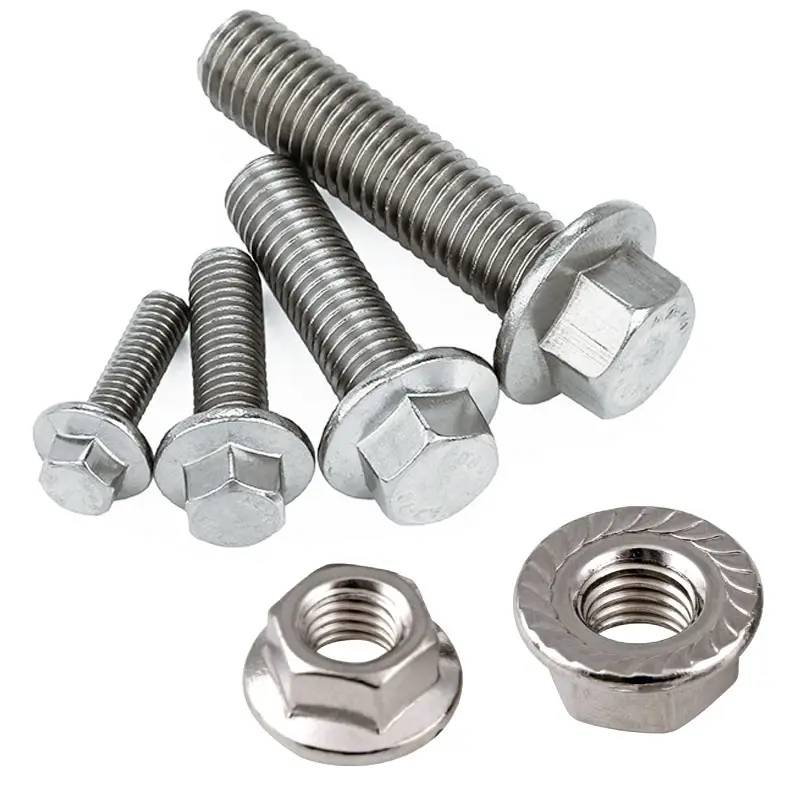 Factory Customized M5 M6 M16 Stainless Steel DIN6921DIN6923 Hex Flange Bolts and Nuts