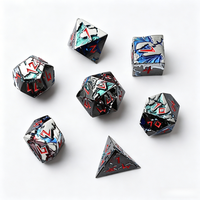 Ensemble de dés en métal Rainbow Dragon, dés de fantaisie à collectionner pour les joueurs de jeux de rôle et les collections de cadeaux