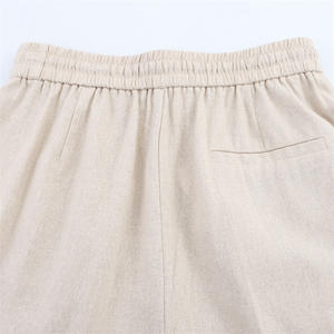 2025 estate nuovi <span class=keywords><strong>pantaloni</strong></span> a gamba dritta <span class=keywords><strong>in</strong></span> <span class=keywords><strong>misto</strong></span> <span class=keywords><strong>lino</strong></span> per ragazze traspirante Casual elasticizzati <span class=keywords><strong>in</strong></span> vita Design europeo americano piatto per - Product Image 3