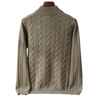 Pull en laine tricoté d'hiver de créateur, col montant boutonné, en laine épaisse, vente directe usine