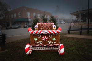 Nuevo diseño 10 pies de largo 4 asientos de fibra de vidrio Navidad Santa trineo decoración para interior/exterior decoración de Navidad - Product Image 6