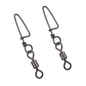 Émerillon en forme de huit, émerillon de style américain + connecteur en cuivre et acier inoxydable à broche courbée, accessoires de pêche, émerillon à mousqueton - Product Image 4