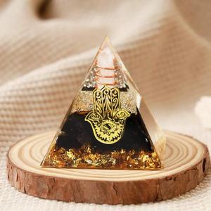Tourmaline noire arc-en-ciel pierre de lune cristal sphère <span class=keywords><strong>Orgonite</strong></span> Orgone pyramide pour la méditation Reiki de guérison spirituelle - Product Image 2