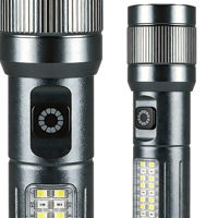 Lampe torche multifonctionnelle de secours anti-explosion, zoom télescopique, ultra-mince, haute luminosité, lumière d'avertissement COB d'urgence