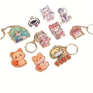 Customized Precision-cut Acrylic <b>Keychain</b> Transparent Double-sided <b>Anime</b> Couple Photo Cartoon UV Printed Accessories Stand Sign - Product Image 1