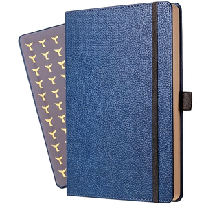 Premium A5 Sewing Bound Planner <b>Notebook</b> PU Leather Cover Elastic Strap Pen Loop Bookmark Ribbon <b>Lined</b> Pages for Office School - Product Image 1