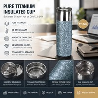 Cangkir Teh Terisolasi Titanium Murni 480ml 500ml 280ml Dinding Ganda Vakum Tutup Magnetik Filter Menjaga Panas Dingin Kantor Perjalanan