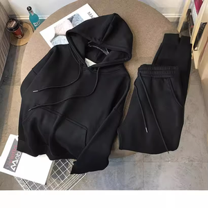 Sportivo da <span class=keywords><strong>donna</strong></span> Casual due pezzi autunno inverno felpa con cappuccio ampia felpa <span class=keywords><strong>pantaloni</strong></span> da Jogger a tinta unita - Product Image 5