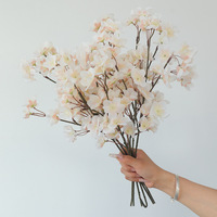 Fleur artificielle en soie, petite branche de pêcher à 3 branches, pour décoration du Nouvel An, de la remise des diplômes, de la Saint-Valentin et de la fête des Mères