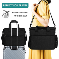 Sac de transport pour chien OEM, imperméable, avec organisateur multi-poches, 2 contenants pour nourriture, 2 bols pliables pour le travail