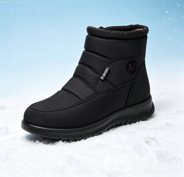 Ladies Autumn Casual Snow Boots Short Ankle Side Zipper Waterproof Thermal Warm Plush Lined Comfort Soft Bottom Outdoor Footwear