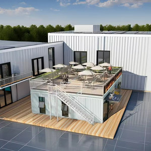 Unité de café modulaire au design extérieur audacieux, terrasse supérieure – Maisons conteneurs préfabriquées de luxe personnalisées avec porte coulissante sur mesure - Product Image 6