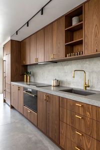Meubles de <span class=keywords><strong>cuisine</strong></span> italiens de luxe minimalistes sur mesure VERMONHOUZZ avec îlot en marbre incliné et éclairage LED intégré - Product Image 3