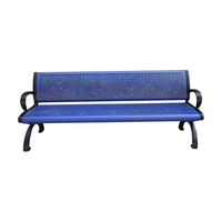 Mobilier d'extérieur banc perforé vintage en métal siège extérieur parc banc en acier sièges public inhabituel jardin patio banc chaise
