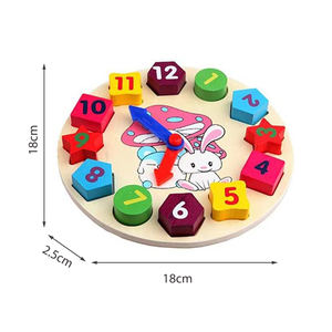 Montessori Giocattolo di Legno Educativo Forma Ordinamento Orologio Blocchi di Puzzle Di Insegnamento Tempo Numero di Blocchi Di Puzzle Sorter Puzzle - Product Image 6