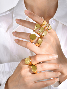 Anello Sigillo Liscio in Acciaio al Titanio Fai-da-te, Vendita all'Ingrosso, <span class=keywords><strong>di</strong></span> Gran Tendenza - Product Image 1