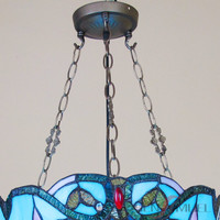 Vente en gros et vente directe d'abat-jour à souder en verre coloré vitrail style Tiffany lustres suspension LED