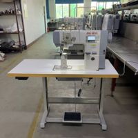 Machine à coudre industrielle à point droit à alimentation par rouleaux à aiguille unique de type bouton JN6-1 pour chaussures