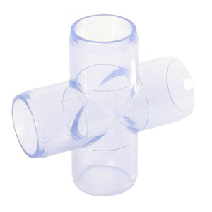Tube de tuyau en <span class=keywords><strong>PVC</strong></span> transparent en plastique transparent de haute qualité té coudé à 90 degrés modèles d'éclairage de Tube rond personnalisés plomberie d'eau - Product Image 1