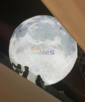 Modèle de ballon géant gonflable de la série Universe 4M avec décoration carrée Led Lune gonflable éclairée pour l'extérieur