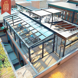 Abri d'auto moderne Tente de toit à ciel ouvert Traitement du dîner Cabine en alliage d'aluminium Terrasse Balcon Salle de soleil - Product Image 4