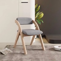 Chaise de salle à manger en bois massif, style Mid-Century Modern, écologique, dossier simple, pliable, pour chambre, salon, ordinateur