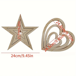 Wooden Star Ornament <b>Solid</b> <b>Wood</b> Geometric <b>Desk</b> Decor Minimalist Design For Living Room Christmas Decoration - Product Image 4