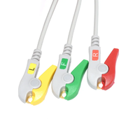 Kompatibel untuk GE Healthcare Dash PRO 3000/Solar 3000 Kabel Leadwire ECG 3 Lead IEC Grabber Penggunaan Rumah Sakit Dewasa