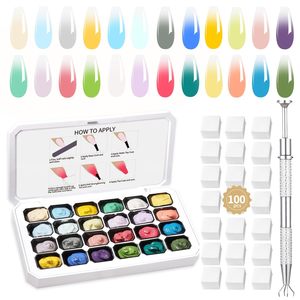 Gel <span class=keywords><strong>de</strong></span> <span class=keywords><strong>Uñas</strong></span> Degradado Sólido <span class=keywords><strong>de</strong></span> 24 Cuadrículas para Nail Art, Purpurina Fina, Novedad 2026, Gel <span class=keywords><strong>de</strong></span> Transferencia <span class=keywords><strong>de</strong></span> Alta Saturación y Espesor para Mezclar y Aplicar en <span class=keywords><strong>Uñas</strong></span> - Product Image 3