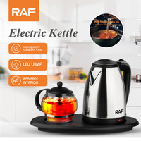 Bouilloire électrique intelligente en verre de marque Raf, ensemble de plateau, théière avec infuseur amovible pour thé et café
