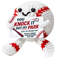 Peluche de baseball au crochet en gros, jouet en peluche tricoté pour le soutien émotionnel, amigurumi, cadeau pour les fans de sport, décoration d'équipe
