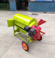 Machine Professionnelle Agricole : Mini Batteuse à Riz à Moteur Essence, Fonction de Décorticage et de Battage pour Paddy