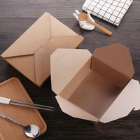 Biodégradable personnalisé Pe Enduit Frit Pique-Nique Traiteur Kraft Papier Boîte À Lunch À Emporter Taco Fast Food Boîtes En Papier