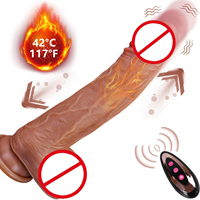 Juguete Sexual Consolador Automático con Control Remoto por APP Tamaño Grande Consolador Enorme Realista de Silicona con Empuje Eléctrico para Mujer