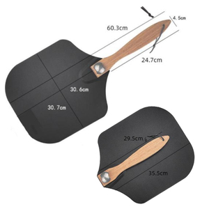 Pelador <span class=keywords><strong>de</strong></span> <span class=keywords><strong>Pizza</strong></span> plegable <span class=keywords><strong>de</strong></span> aluminio con mango <span class=keywords><strong>de</strong></span> madera, para <span class=keywords><strong>Chef</strong></span>, 12 pulgadas x 14 pulgadas, color negro - Product Image 5