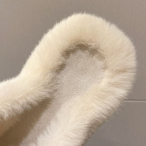 Promotion multicolore fausse fourrure de renard pantoufles pour femmes dernière mode 2 bandes doux chaud fourrure plat intérieur pantoufles à fourrure - Product Image 6