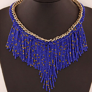 Ensemble de bijoux <span class=keywords><strong>fantaisie</strong></span> faits à la main pour femmes africaines, <span class=keywords><strong>collier</strong></span> bib et boucles d'oreilles en perles de rocaille, chaîne perlée, <span class=keywords><strong>collier</strong></span> <span class=keywords><strong>femme</strong></span> africain - Product Image 2