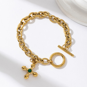 Prix usine 316L Acier Inoxydable Porte-Bonheur Pop <span class=keywords><strong>En</strong></span> ou 18K Croix Oeil de Tigre <span class=keywords><strong>Bracelet</strong></span> <span class=keywords><strong>en</strong></span> Pierre - Product Image 5