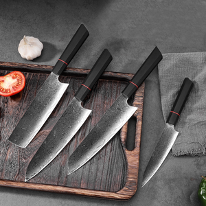 Juego de Cuchillos Damasco de 4 Piezas, Cuchillos de Cocina Japoneses con Núcleo de Acero VG10, Juego de Cuchillos de <span class=keywords><strong>Chef</strong></span> Profesionales Afilados, Mango Octagonal G10, Regalo - Product Image 1