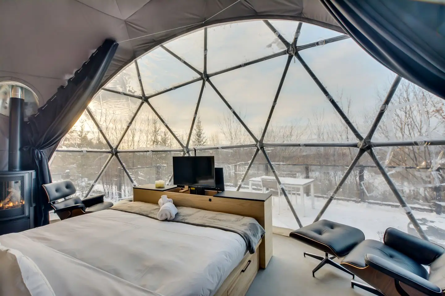 Glamping tenda de acampamento hotel de luxo, com banheiro dome casa de acampamento isolamento barraca