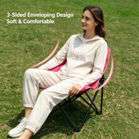 Chaise lune pliable à dossier bas avec poche latérale, portable, légère, durable, pour camping, pique-nique, plage, jardin, pelouse, salon