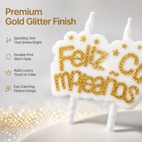 Ungiftige Premium-Paraffinwachs-Kerze mit Goldglitter, Tortendekoration, Weiße Wachsbasis, Spanische Geburtstagsdekoration, Großpackung